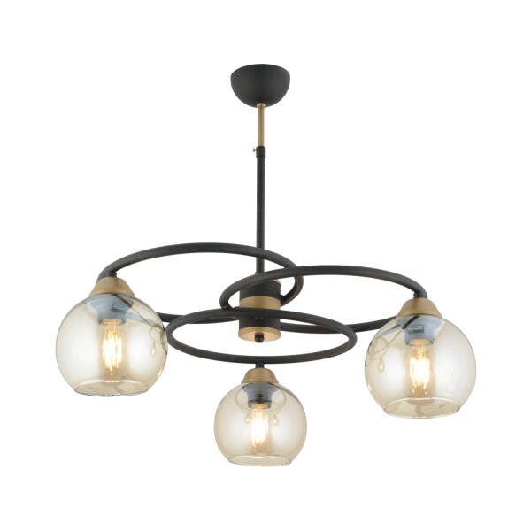 Püren 3Lü Siyah Modern Genç Odası Mutfak Retro Salon Avize