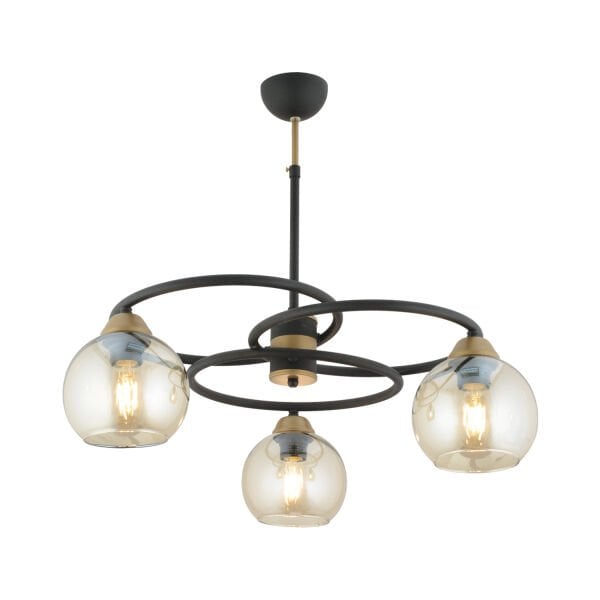 Püren 3Lü Siyah Modern Genç Odası Mutfak Retro Salon Avize