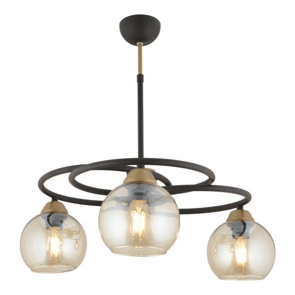 Püren 3Lü Siyah Modern Genç Odası Mutfak Retro Salon Avize