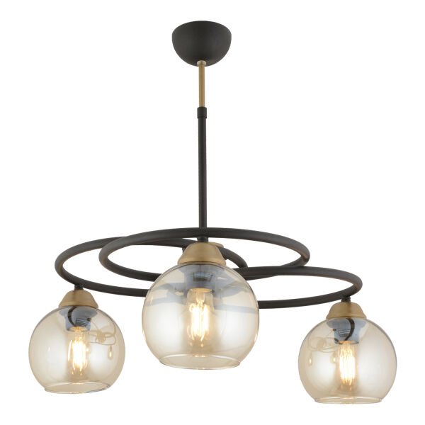 Püren 3Lü Siyah Modern Genç Odası Mutfak Retro Salon Avize