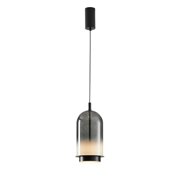 Velmio Modern Cam Tekli LED Sarkıt Avize Gri
