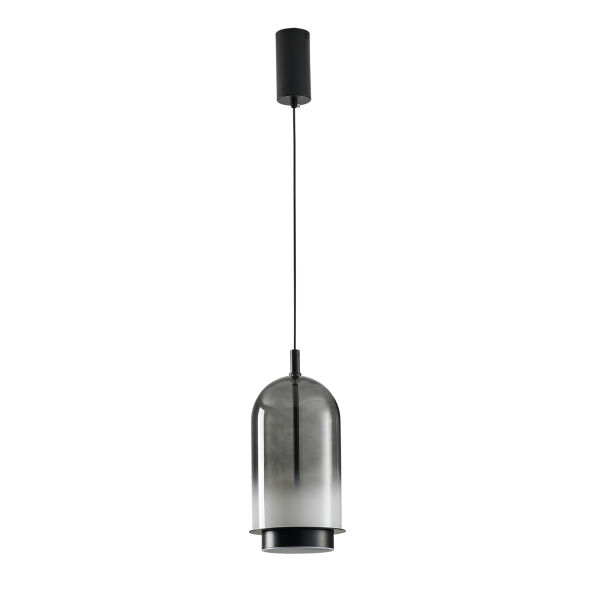 Velmio Modern Cam Tekli LED Sarkıt Avize Gri