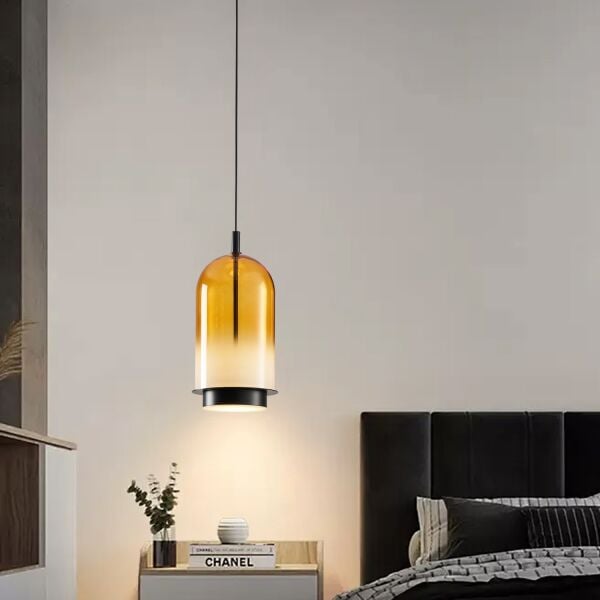Velmio Modern Cam Tekli LED Sarkıt Avize Eskitme