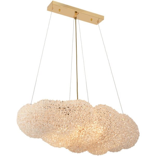 Pansy Yemek Masa Üstü Bulut Gold Kaplamalı Modern Tasarım Salon Kristal Sarkıt Avize