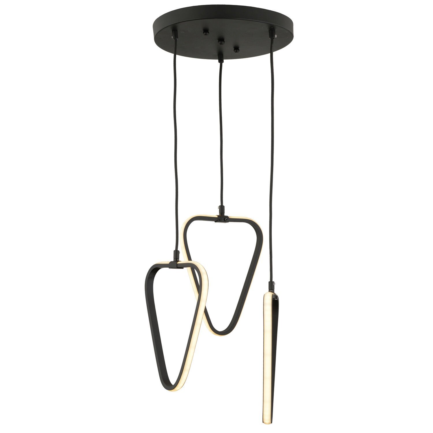 Vekmo 3Lü Siyah  55 Watt 3 Renkli Modern Mutfak Banyo Mutfak Led Salon Avize