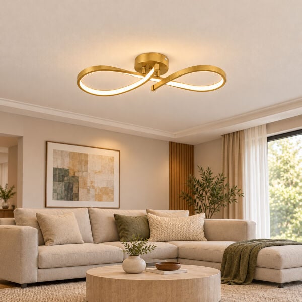 Vetto Gold 38 Watt Plafonyer 3 Renkli Ledli Modern Mutfak Banyo Led Salon Sarkıt Avize