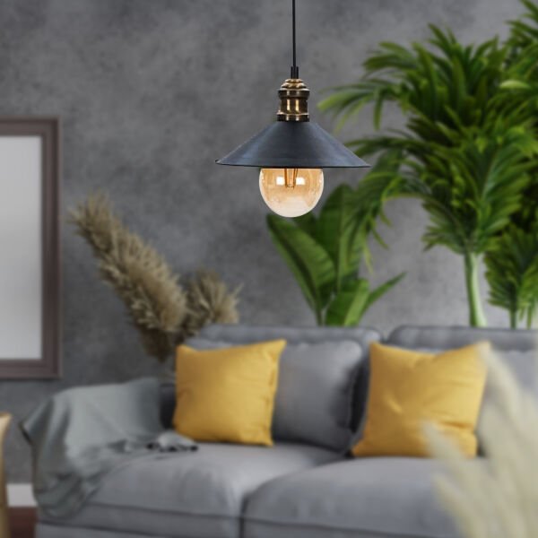 Gönen Tekli Siyah Modern Retro Sarkıt Mutfak Retro Salon Avize