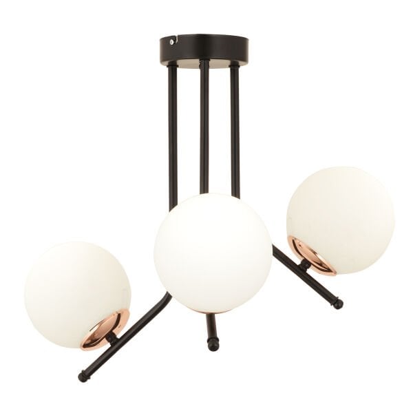 Nida 3Lü Siyah Bakır Modern Mutfak Yatak Odası Retro Salon Avize