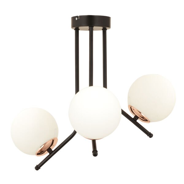 Nida 3Lü Siyah Bakır Modern Mutfak Yatak Odası Retro Salon Avize