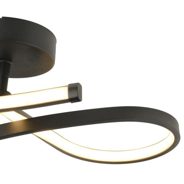 Vetto Siyah 38 Watt Plafonyer 3 Renkli Ledli Modern Mutfak Banyo Led Salon Sarkıt Avize