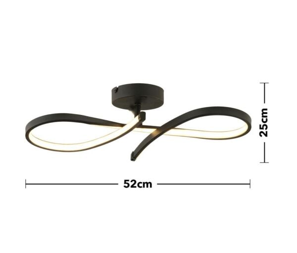 Vetto Siyah 38 Watt Plafonyer 3 Renkli Ledli Modern Mutfak Banyo Led Salon Sarkıt Avize