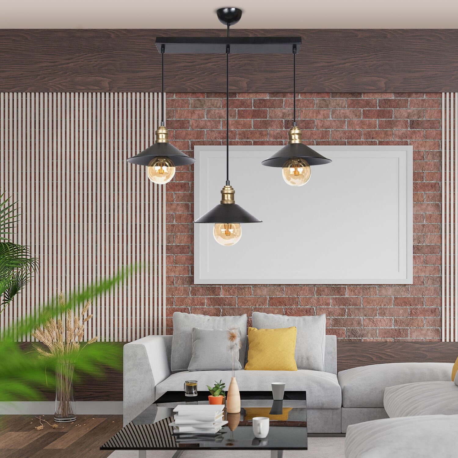 Gönen 3Lü Siyah Sıralı Modern Retro Sarkıt Mutfak Retro Salon Avize