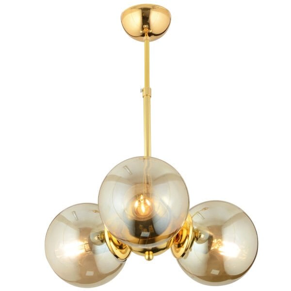 Novento 3Lü Gold Bal Camlı Modern Sarkıt Mutfak Salon Avize