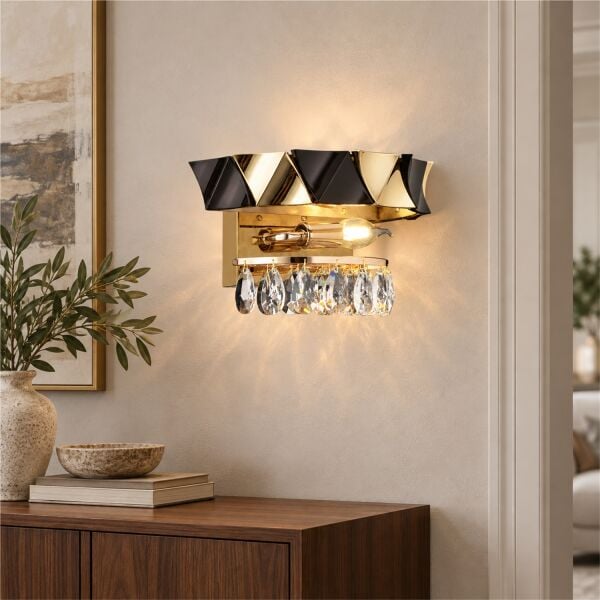 Betty Gold Kaplamalı 8 Watt Ledli Yatak Başı , Salon Led Aplik