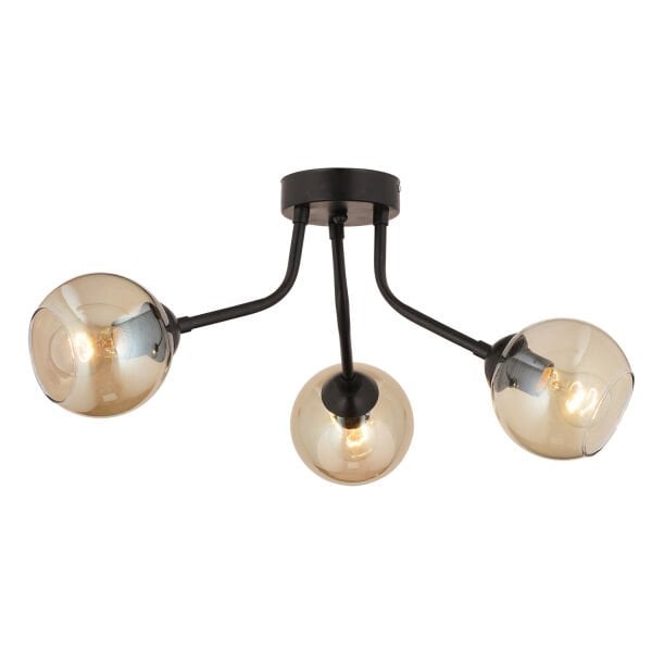 David 3 Lü Siyah Bal Camlı Modern Genç Odası Mutfak Retro Salon Avize