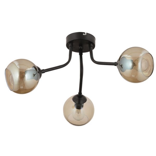 David 3 Lü Siyah Bal Camlı Modern Genç Odası Mutfak Retro Salon Avize