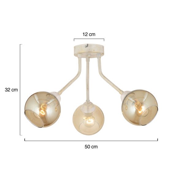 David 3Lü Beyaz Silme Bal Camlı Modern Genç Odası MutfakSalon Avize