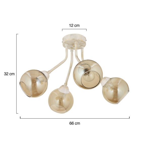 David 4Lü Beyaz Silme Bal Camlı Modern Genç Odası MutfakSalon Avize