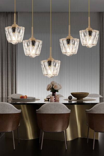 Fernando 5 Li Sıralı Eskitme Kristal Taşlı Salon Avize