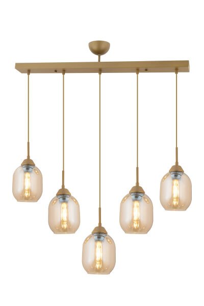 Hierro 5 Li Sıralı Eskitme Modern Salon Avize