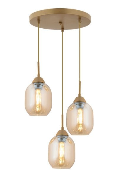 Hierro 3 Lü Yuvarlak Eskitme Modern Salon Avize