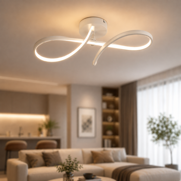 Vetto Beyaz 38 Watt Plafonyer 3 Renkli Ledli Modern Mutfak Banyo Led Salon Sarkıt Avize