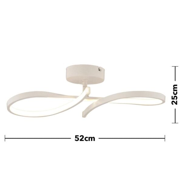 Vetto Beyaz 38 Watt Plafonyer 3 Renkli Ledli Modern Mutfak Banyo Led Salon Sarkıt Avize