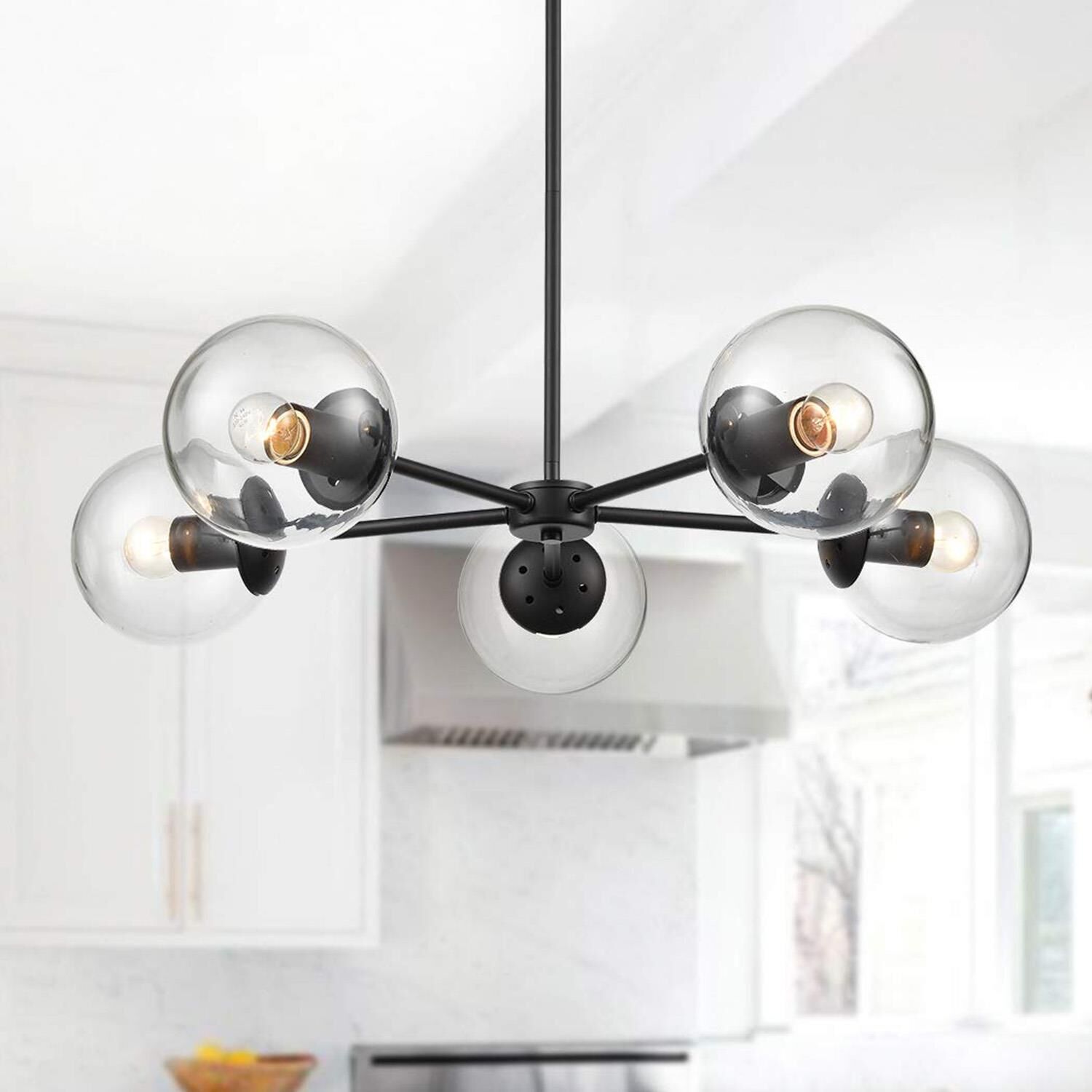 Venon 5 Li Siyah Modern Genç Odası Mutfak Retro Salon Avize