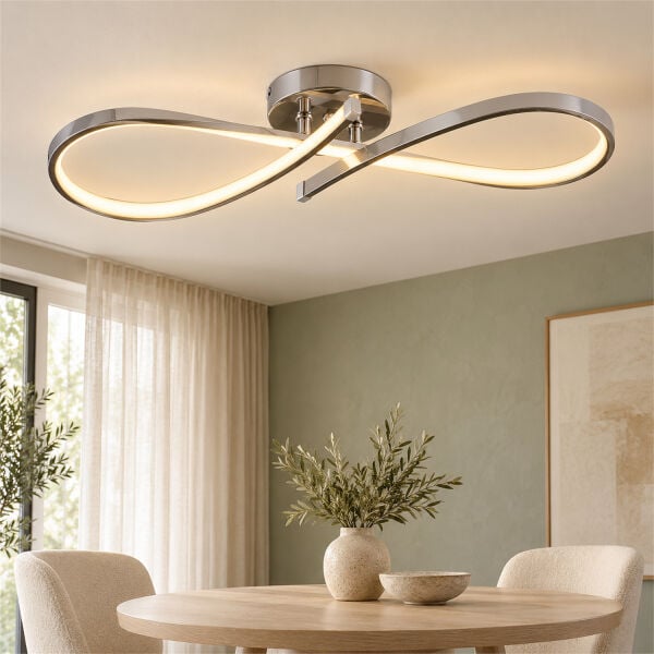 Vetto Krom 38 Watt Plafonyer 3 Renkli Ledli Modern Mutfak Banyo Led Salon Sarkıt Avize