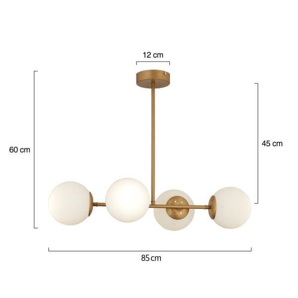 Lema 4Lü Eskitme Modern Yemek Masası Üstü Yatak odası Salon Avize