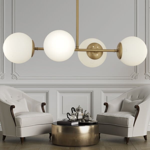 Lema 4Lü Eskitme Modern Yemek Masası Üstü Yatak odası Salon Avize