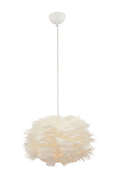 Belinay Tekli Tüylü Beyaz Sarkıt Avize Modern Sarkıt Mutfak Salon Sarkıt Avize