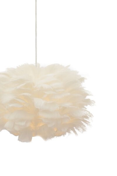 Belinay Tekli Tüylü Beyaz Sarkıt Avize Modern Sarkıt Mutfak Salon Sarkıt Avize