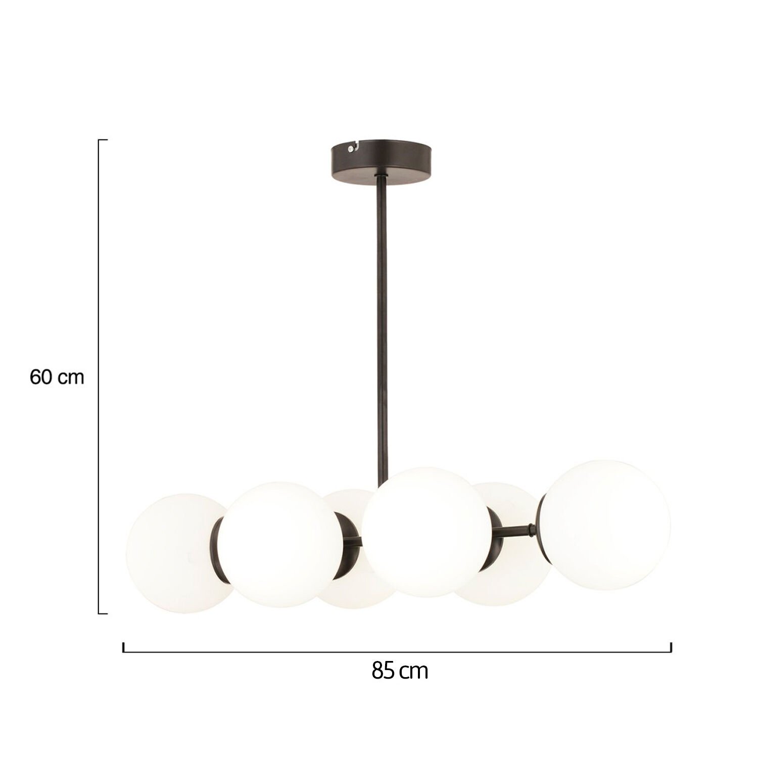 Lema 6Lı Siyah Modern Yemek Masası Üstü Yatak odası Salon Avize