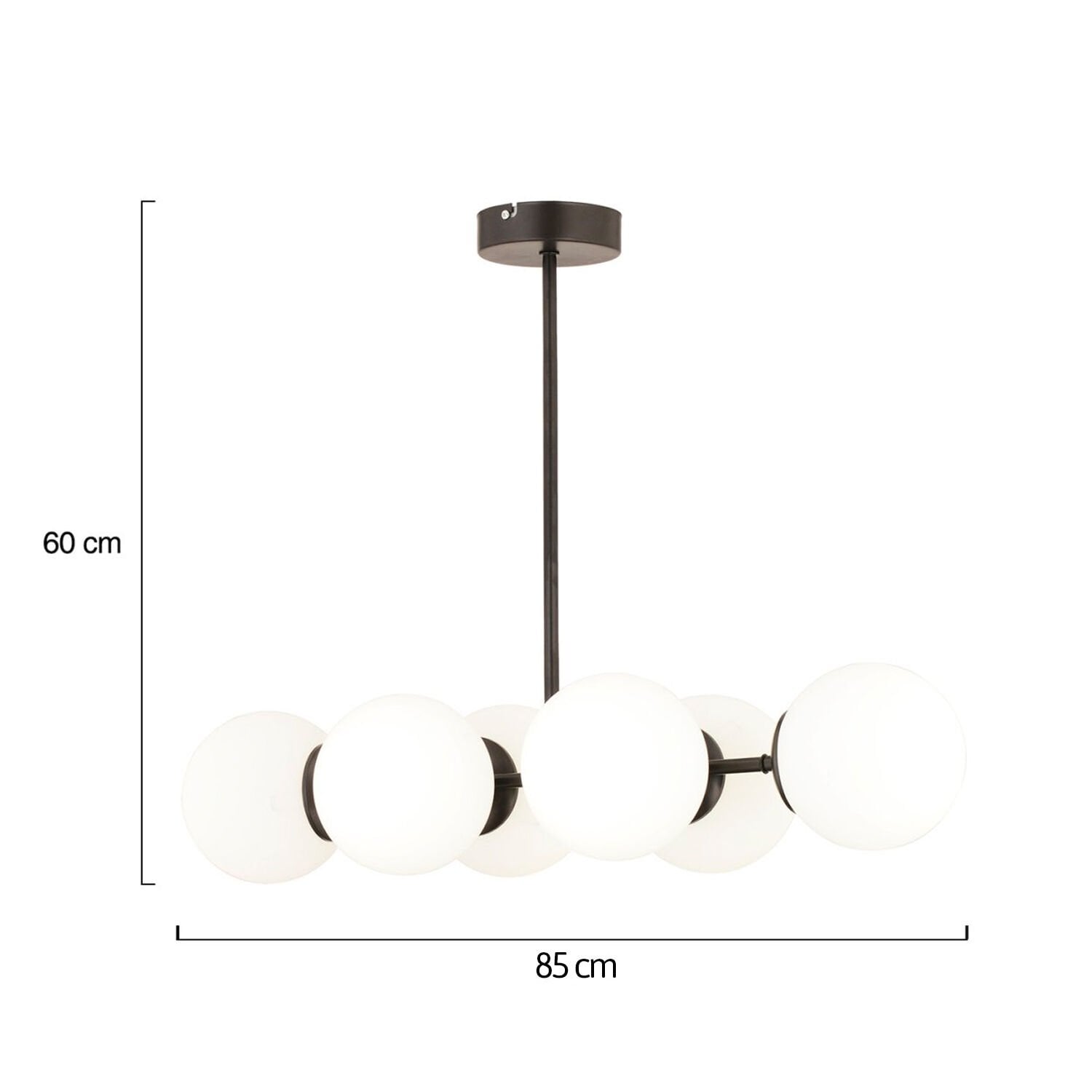 Lema 6Lı Siyah Modern Yemek Masası Üstü Yatak odası Salon Avize