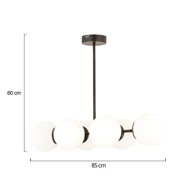 Lema 6Lı Siyah Modern Yemek Masası Üstü Yatak odası Salon Avize