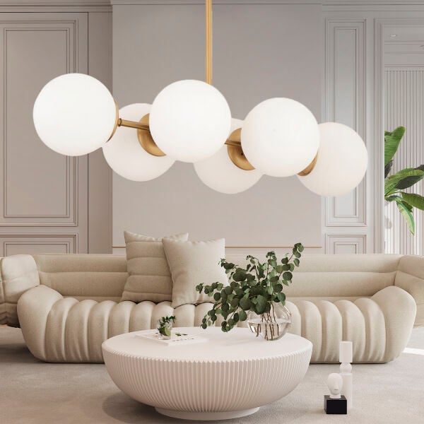 Lema 6Lı Eskitme Modern Yemek Masası Üstü Yatak odası Salon Avize