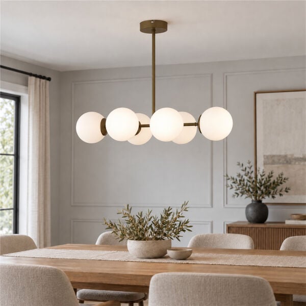 Lema 6Lı Eskitme Modern Yemek Masası Üstü Yatak odası Salon Avize