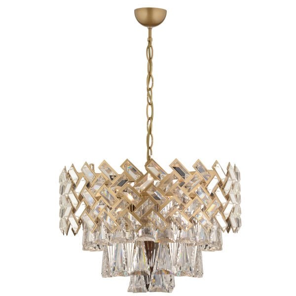 Melina Eskitme Kristal Taşlı Salon Avize