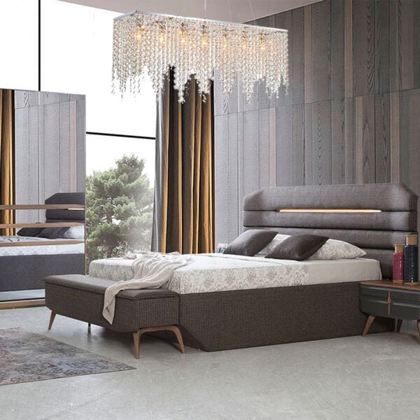 Vita 7 Lı Krom Kristalli Taşlı Modern Tasarım Kristal Salon Avize