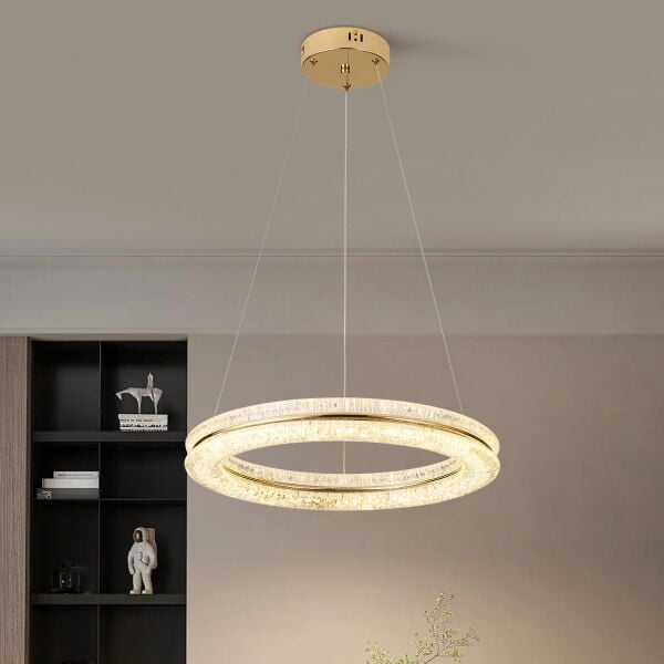 Evra 60 Lık Yuvarlak Gold Ledli Avize