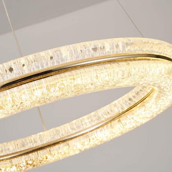 Evra 60 Lık Yuvarlak Gold Ledli Avize