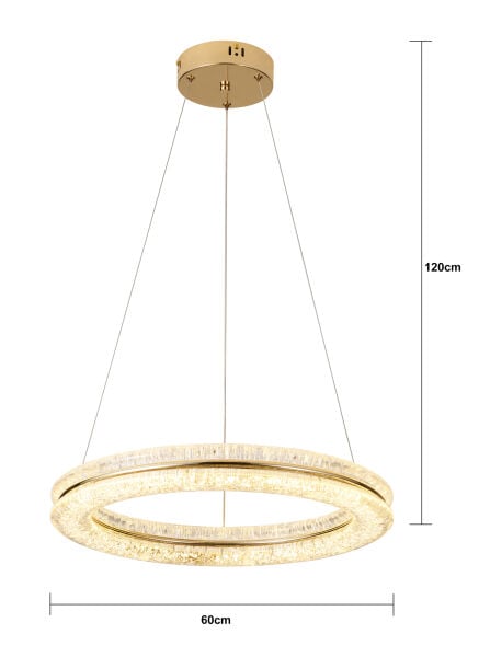 Evra 60 Lık Yuvarlak Gold Ledli Avize