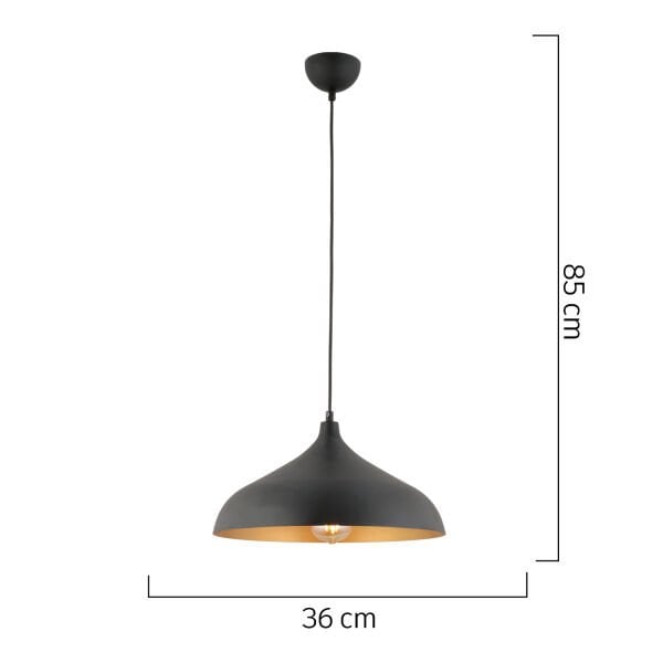 Pera Siyah Tekli Modern Retro Sarkıt Retro Salon Avize