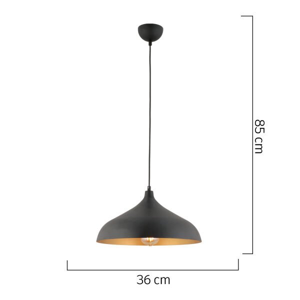 Pera Siyah Tekli Modern Retro Sarkıt Retro Salon Avize