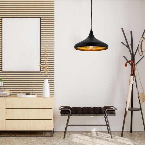 Pera Siyah Tekli Modern Retro Sarkıt Retro Salon Avize