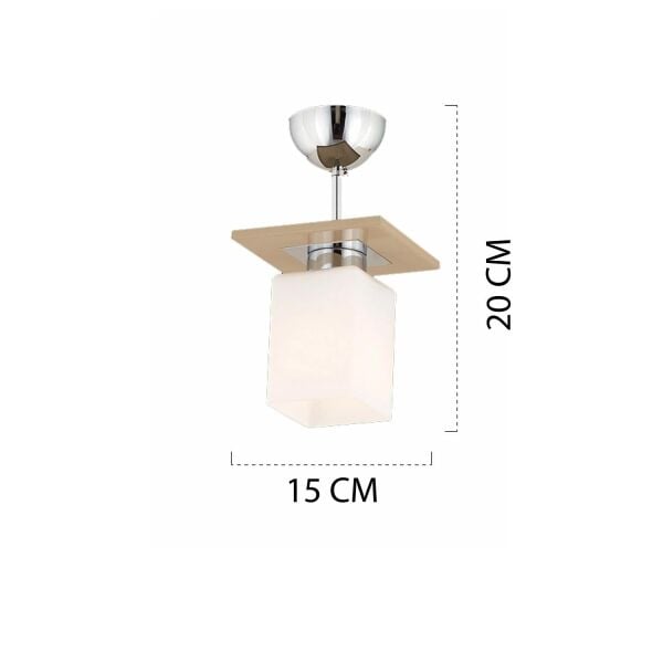 Atlas Tekli Kahve Kare Modern Genç Odası Mutfak- Banyo Mutfak Salon Spot Avize