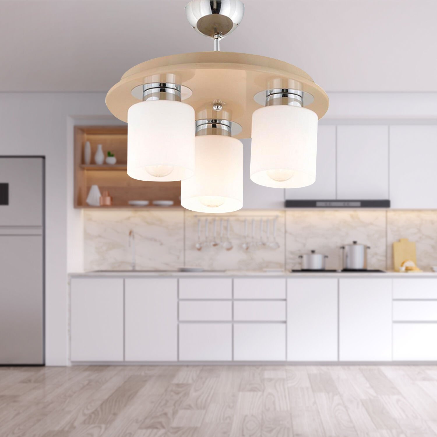 Atlas 3 Lü Yuvarlak Kahve Modern Genç Odası Mutfak- Banyo Mutfak Salon Spot Avize