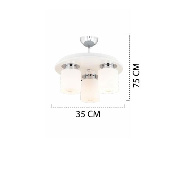 Atlas 3 Lü Yuvarlak Beyaz Modern Genç Odası Mutfak- Banyo Mutfak Salon Spot Avize