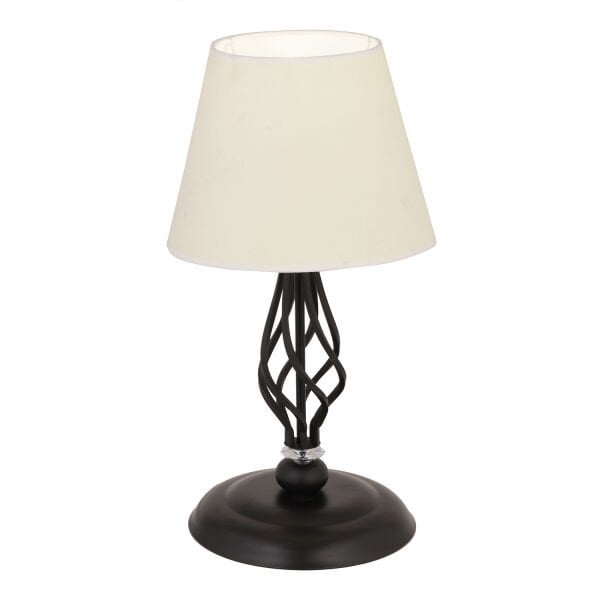 Lupin Beyaz Şapkalı Siyah Masa Lambası Modern Tasarım Salon-Yatak Odası Retro Abajur